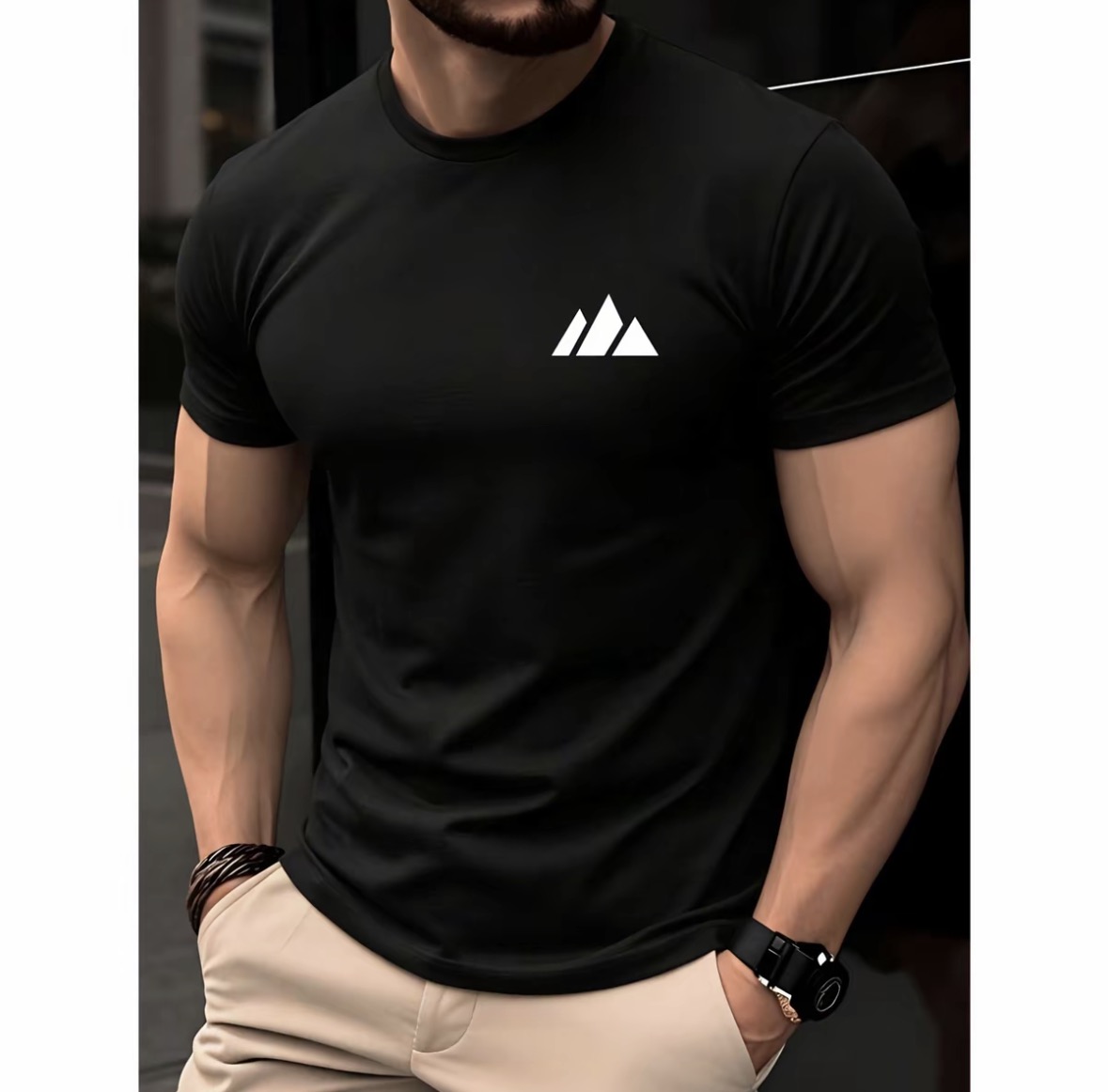 Camiseta preta masculina