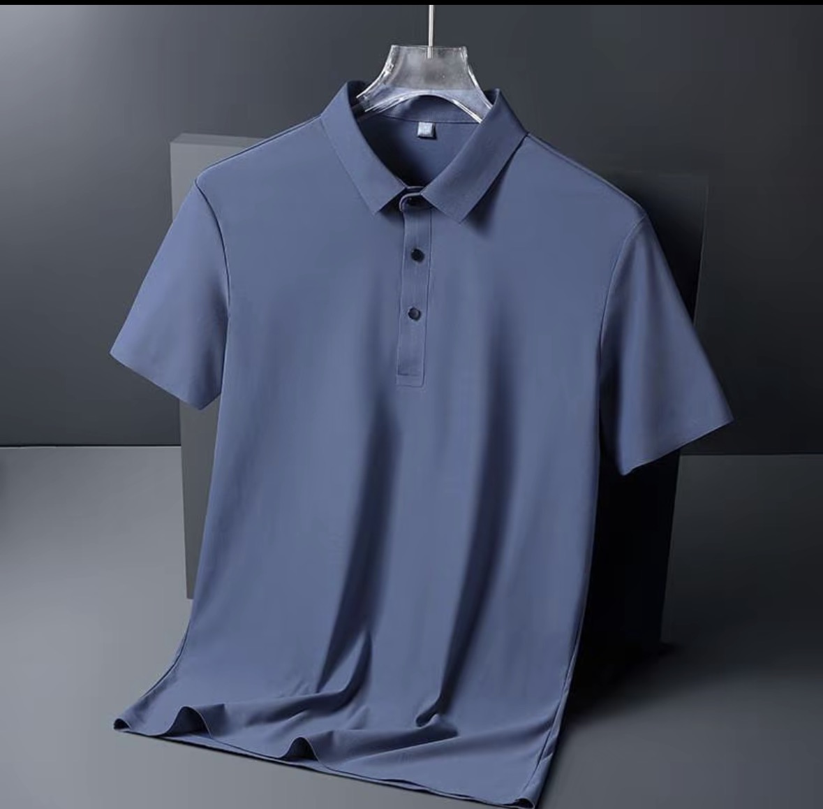 Camisa polo azul masculina
